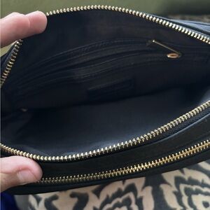 Chic Black Clutch with Gold Accents